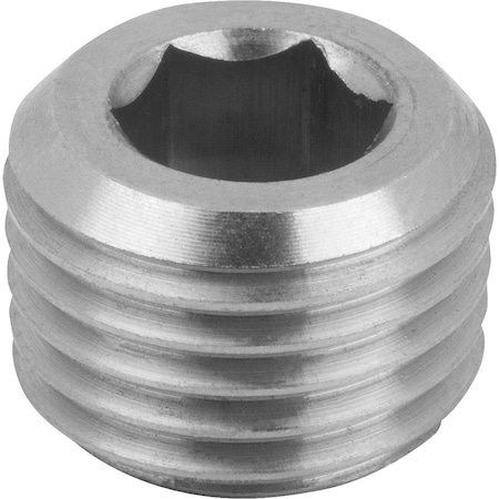 Screw Plug DIN906 Without Vent, M24X1,5, Sw=12, Form:A, Stainless Steel Bright